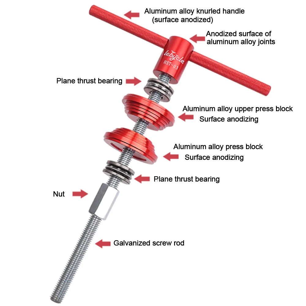 Велосипедная гарнитура Установка Установка Инструменты Удаление велосипеда Нижний кронштейн Подшипник Пресс-в центральный вал инструмент MTB Road Bike Repair