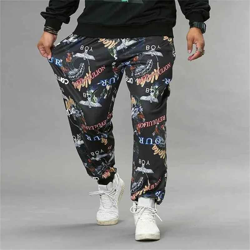 Hiphop Long Broek Mannen Streetwear Losse Jogger Mode Print Sweatports Gym Sport Pantalones Plus Size 6XL 7XL 8XL 210715