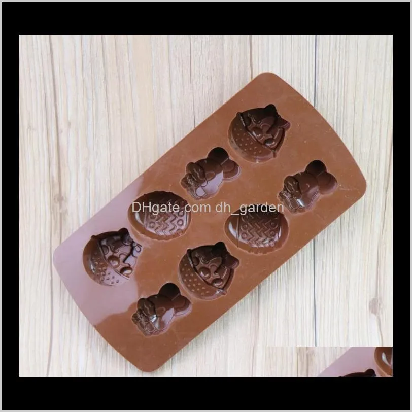 easter baking tools easter chocolate mold rabbit egg shapes fondant molds jelly and candy 3d diy sn2355