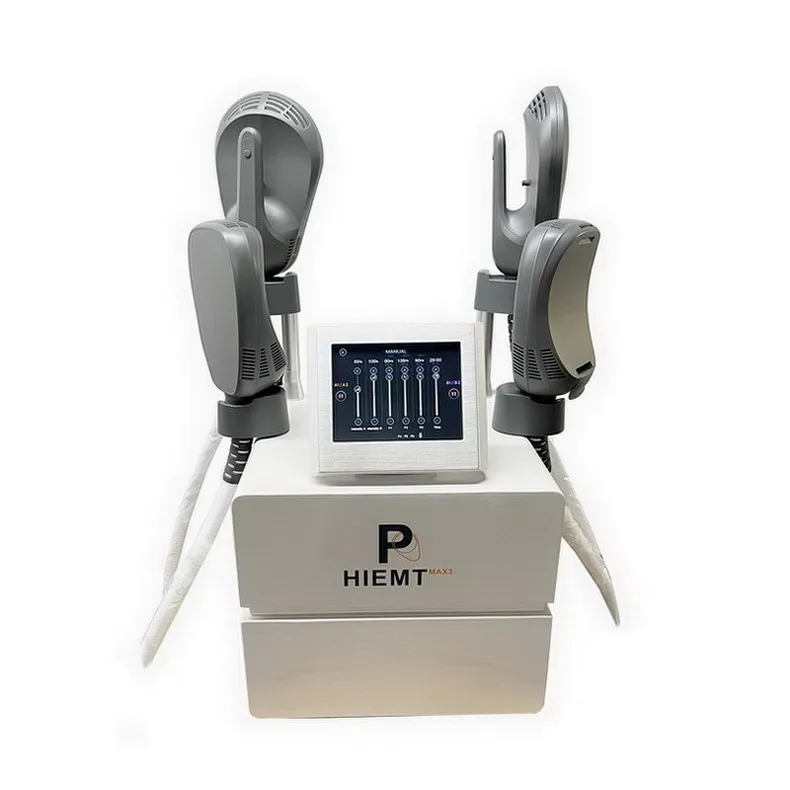 Portable HIEMT non-invasive ems body sculpt build muscle burn fat emslim slimming machine with 4 handles