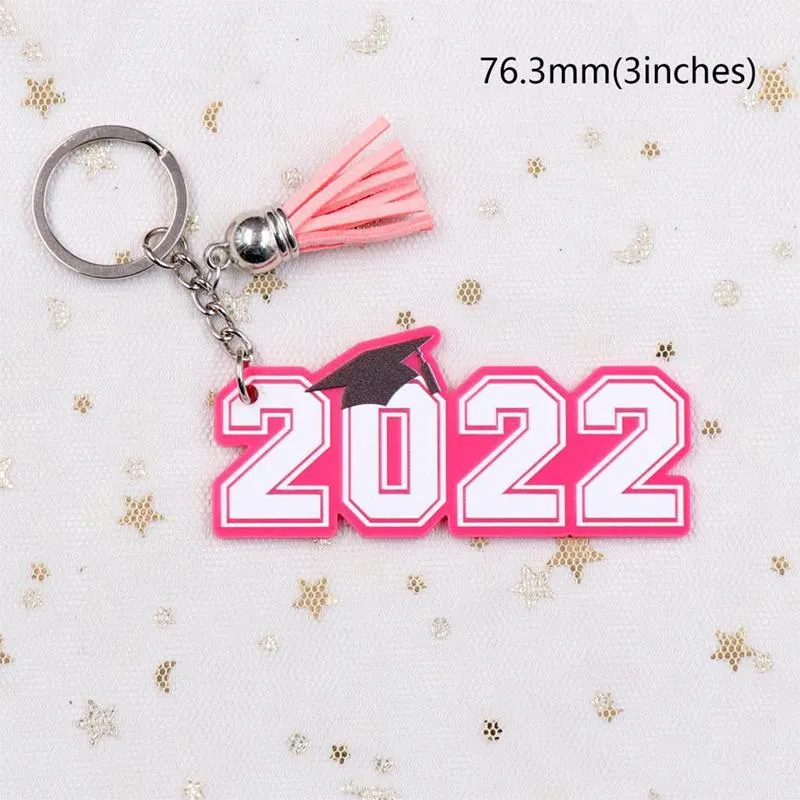 2022 Graduation Keychain Pendant Acrylic Tassel Keychains Car Bag Decoration Key Chain Graduation Gift Keyring