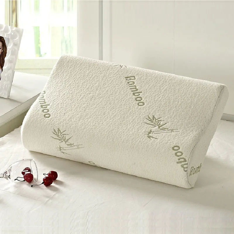 DHgate Memory Foam Bamboo Pillow Orthopedic Cervical Pillow Breathable and Comfortable Sleeping Pillow Home Garden