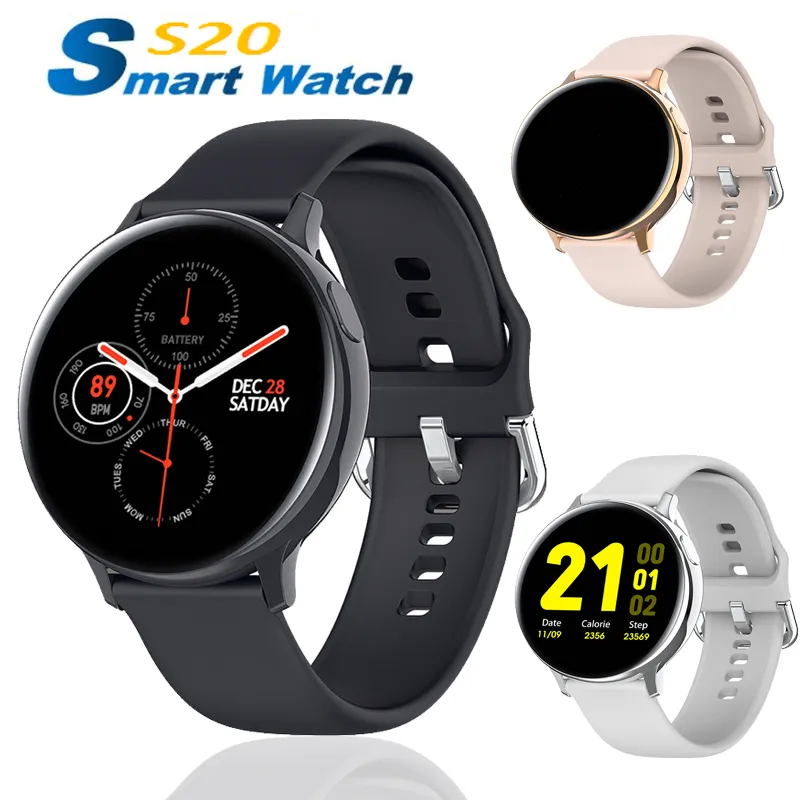 S20 Wristbands Smart Watch Watch IP68 Водонепроницаемые Стальные полосы Сердечные Уровень ECG Артериальное давление Кислород Reloj Браслет