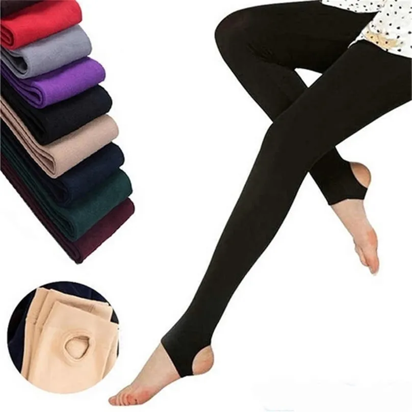 Womens Autumn Winter Thick Warm Legging Brushed Lining Stretch Fleece Pants  Trample Feet High Elasticity Leggings 211215 From 4,72 €