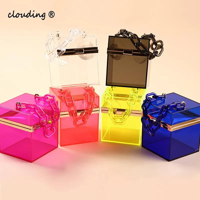 Evening Bags Summer 2021 Jelly Bag Fashion Transparent Acrylic Handbag Exquisite Small Square Dinner