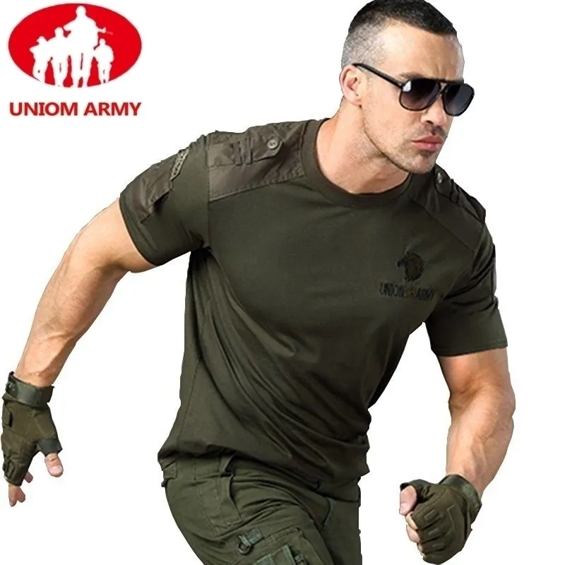 Armee-T-Shirt im Militär-T-Shirt-Stil, taktisches T-Shirt, urbanes Herren-Grün für Herren, Cargo-Uniform, kurzärmeliges männliches T-Shirt, Schwarz 210518