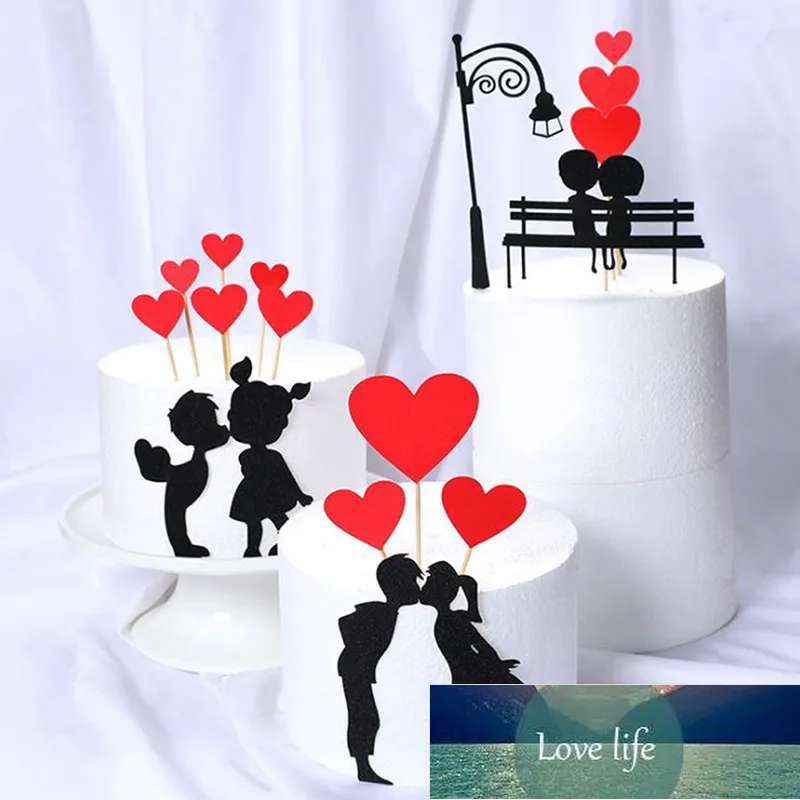 Wedding Cupcake Topper Set Love Heart Sweet Lovers Cake Topper Per Anniversario San Valentino Decorazioni per torte per feste di matrimonio Prezzo di fabbrica design esperto Qualità