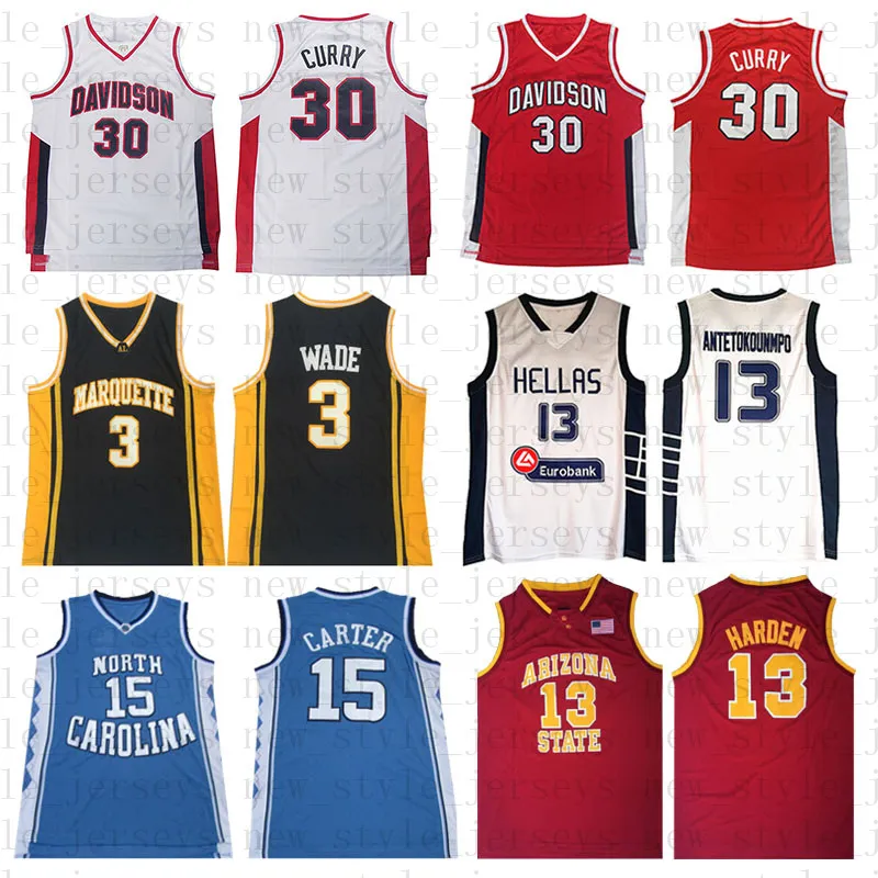 NCAA Michael James Kevin Harden Durant Basketball Jerseys Lebron X1 Stephen Allen Russell Iverson Curry Westbrook Dwyane Bryant Wade Carter