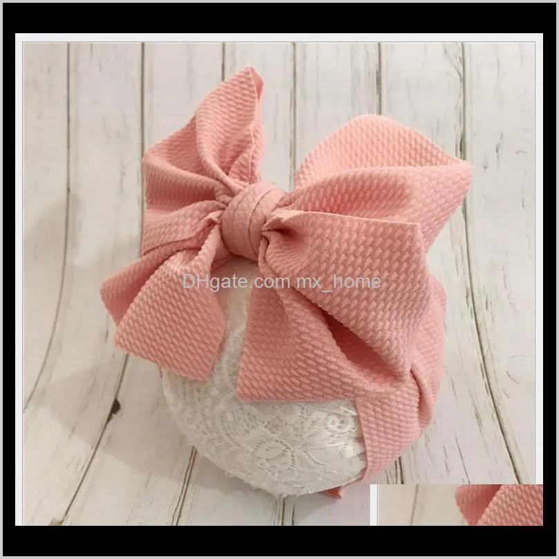 10 colors baby large bow girls headband 7 inch big bowknot headwrap kids bow for hair cotton wide head turban infant newborn headbands