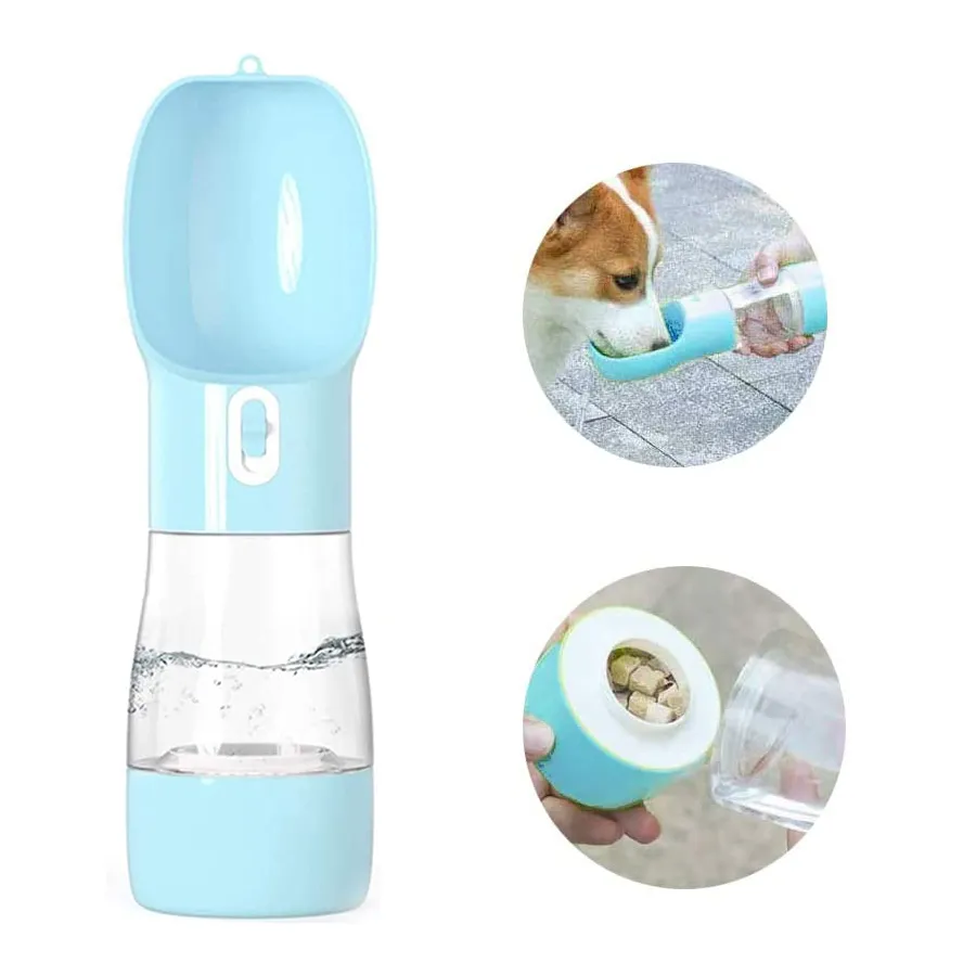 Multifunktionell och bärbar hundsresor Vattendispenser med behållare Avtagbar design Combo Cup för att dricka och äta
