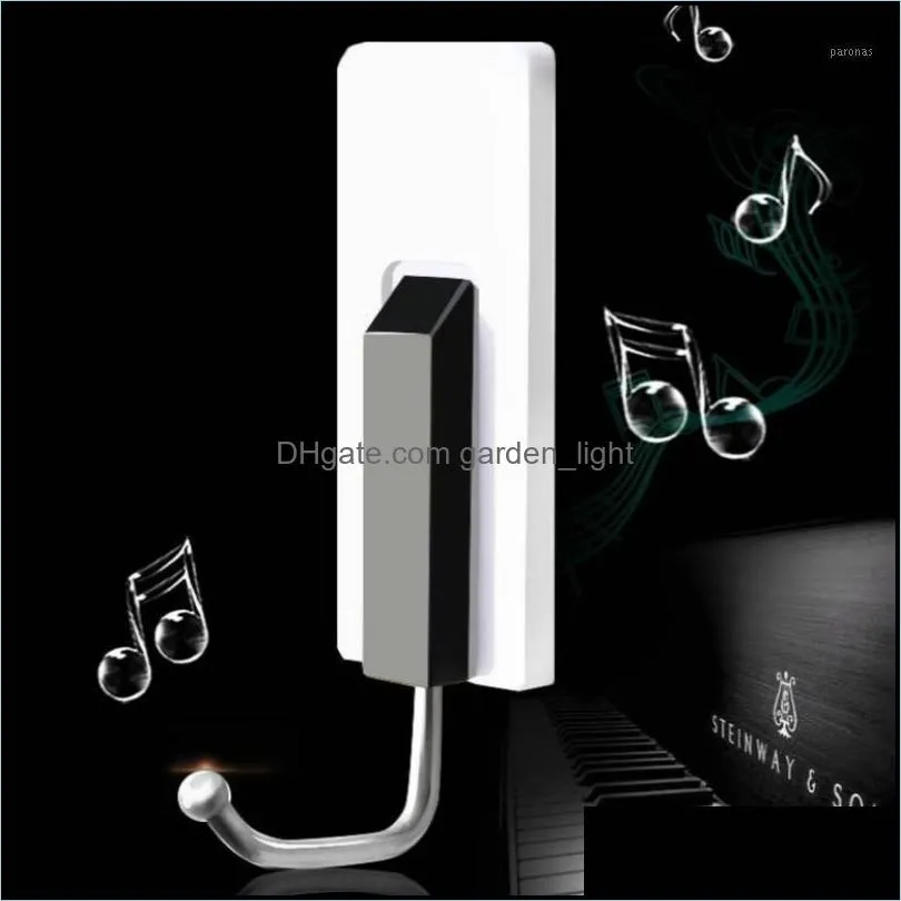 Hooks Storage Housekee Organization GardenHooks Rails Piano Style Nyckelhållare Wall Hook Home Decoration Aessory Hanger Coat 4st/Lot 1 Dr