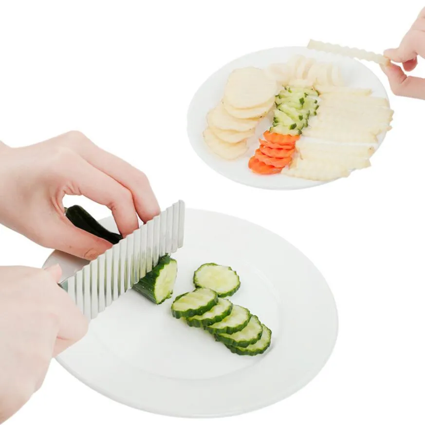 Creativity Potato French Fry Cutter Stainless Steel Kitchen Accessories Wave Knife Chopper Serrated Blade Carrot Slicer