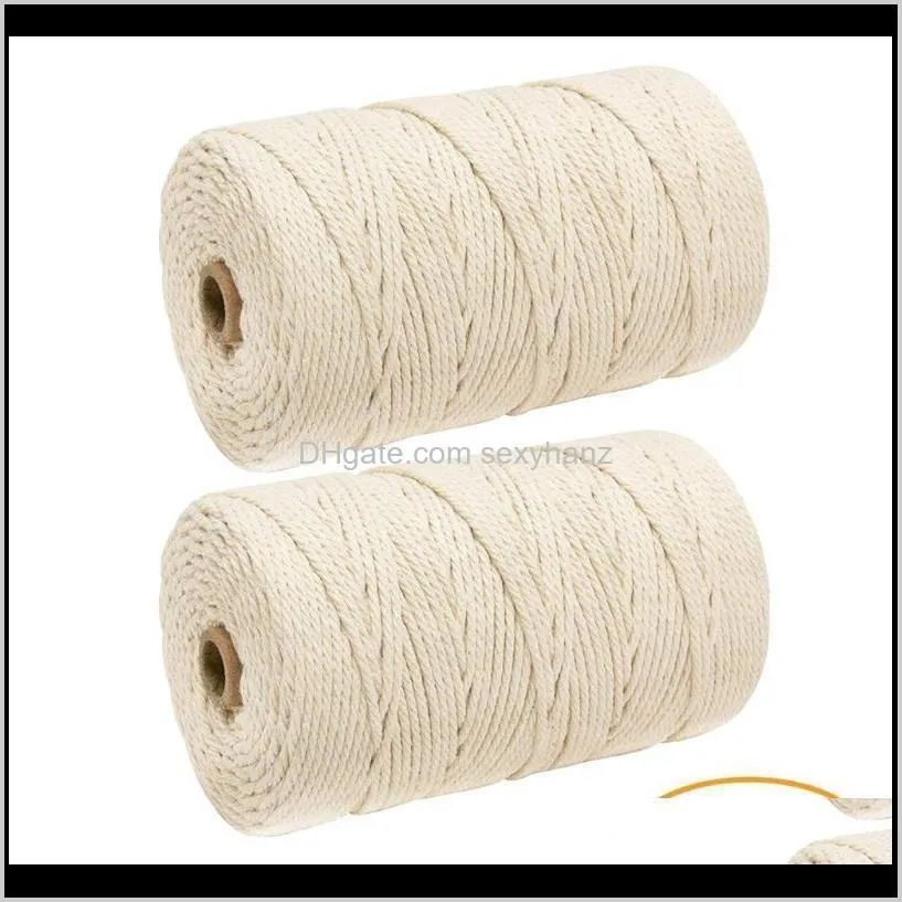 2pcs cotton cord 3mm x 200m macrame wall hanging wall hangings plant hangers art diy handmade home decorative55#