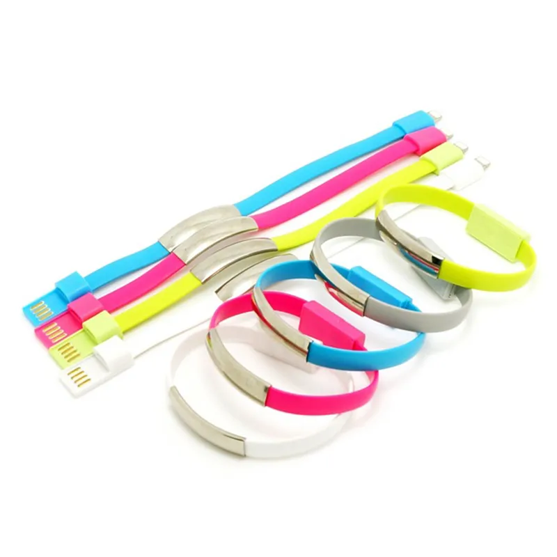 Micro USB Cables Bracelet Mini Colorful Portable Wristband Charger Wire Type C Charger Data Charging For Universal Android yy28