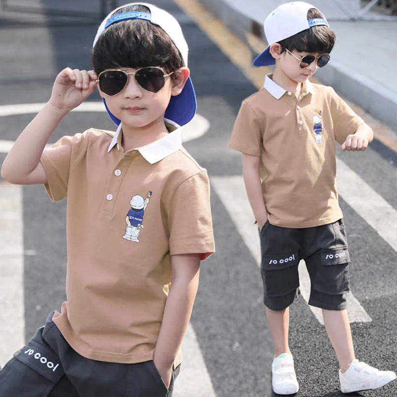 Kinderkleding zomer kids jongen korte mouw t-shirt shorts sets sport pak jongens kleding set tiener jongens outfits 4 6 8 12 jaar x0802