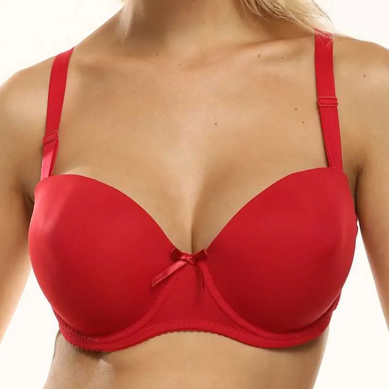 PariFairy Solid Color Full Support Strapless Bra With Push Up