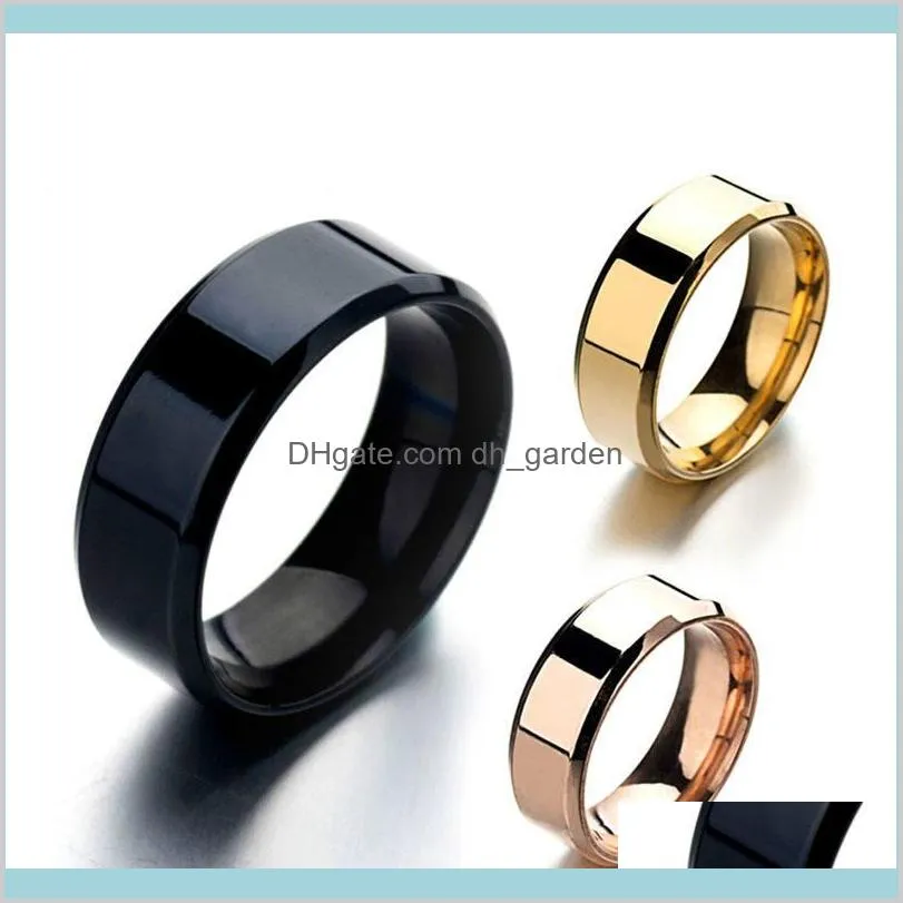 Design semplice Glaze Anello personalizzato 8Mm Nero Silvergoldbluerosegold Gloss Titanio Gioielli per uomo Donna Coppia Taglia 613 96Y0 Band Yshbp