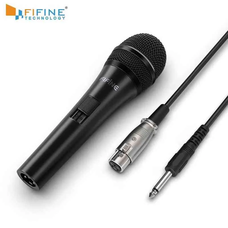 Micrófonos Fifine Dynamic 1/4 '' Conexión Micrófono vocal para altavoz Familia Karaoke Pequeño escenario con interruptor de encendido / apagado k6 T220916