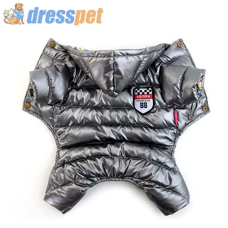 XS-XXL Winter Pet Clothes For Small Dog Warm Waterproof Fabric Down Jacket Overalls For Chihuahua French Bulldog Puppy Coat 211007