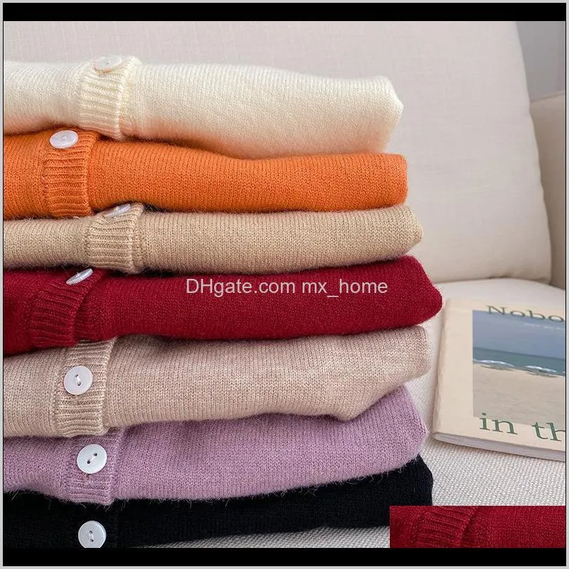 autumn winter fashion girls soft knitting candy color sweaters kids casual all-match cardigan 201103