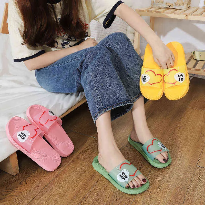 Women Cartoon Slippers Cute 2022 Summer Shoes Ladies Bathroom Shower Slipper Soft PVC Female Home Floor Slides Chaussure Femme Y220214