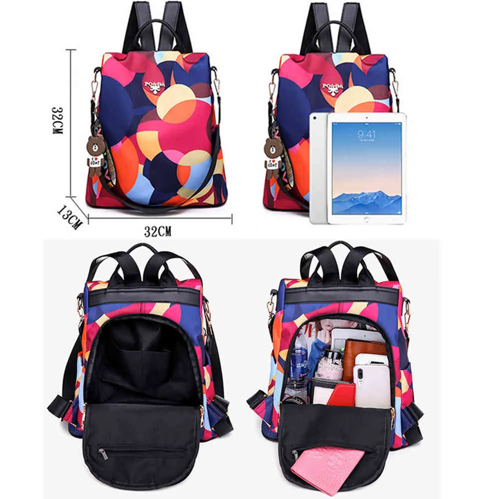 Nova Moda Anti Theft Mulheres Mochila Tecido Durável Oxford Saco Saco Estilo Meninas Mochila Escola Mochila Feminina Mochila K726