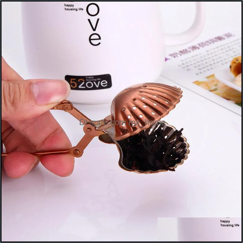 Stainless Steel Tea Strainer Seasoning Tea Infuser Star Shell Oval Round Heart Shape Coffee Tea Filter Balls Kitchen Tools DBC VT1230