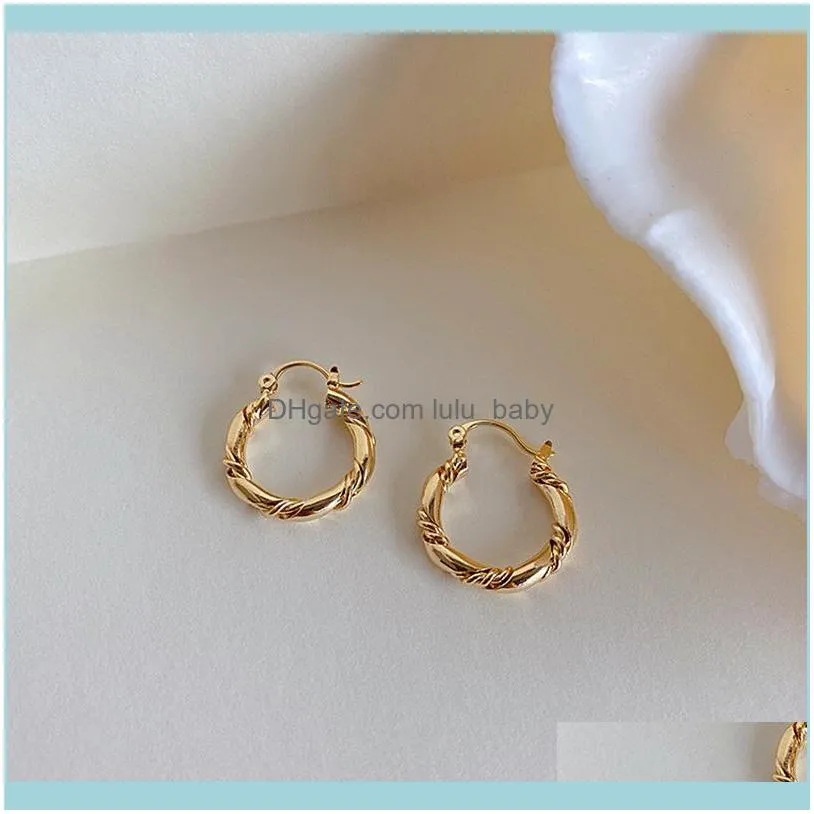 French Style Nickle&Lead Free Twisted Curve Small Gold Plated Hoop Earrings For Women Ladies Daily Jewelry & Huggie