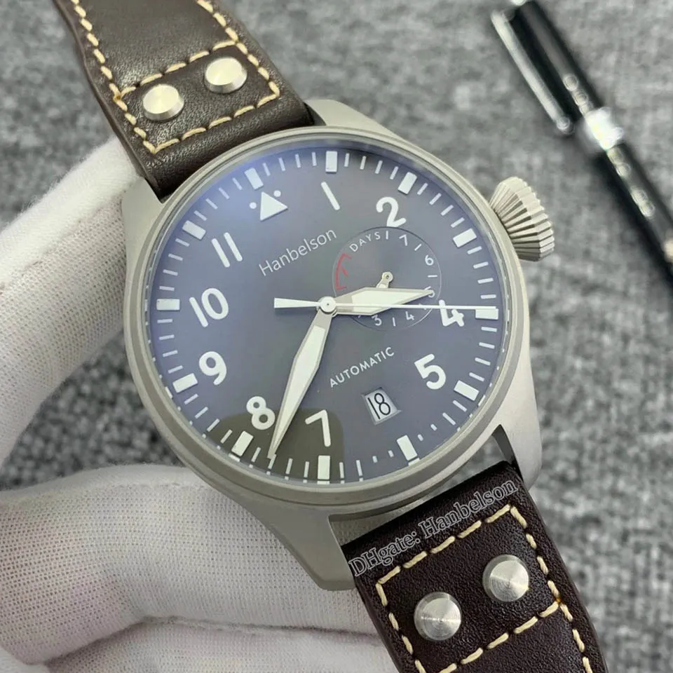 Classic Automatic Men Wrist Watch Mechanical Green Woven Leather Strap Folding Clasp Stainless Steel Power Reserve Mens Watches291Y