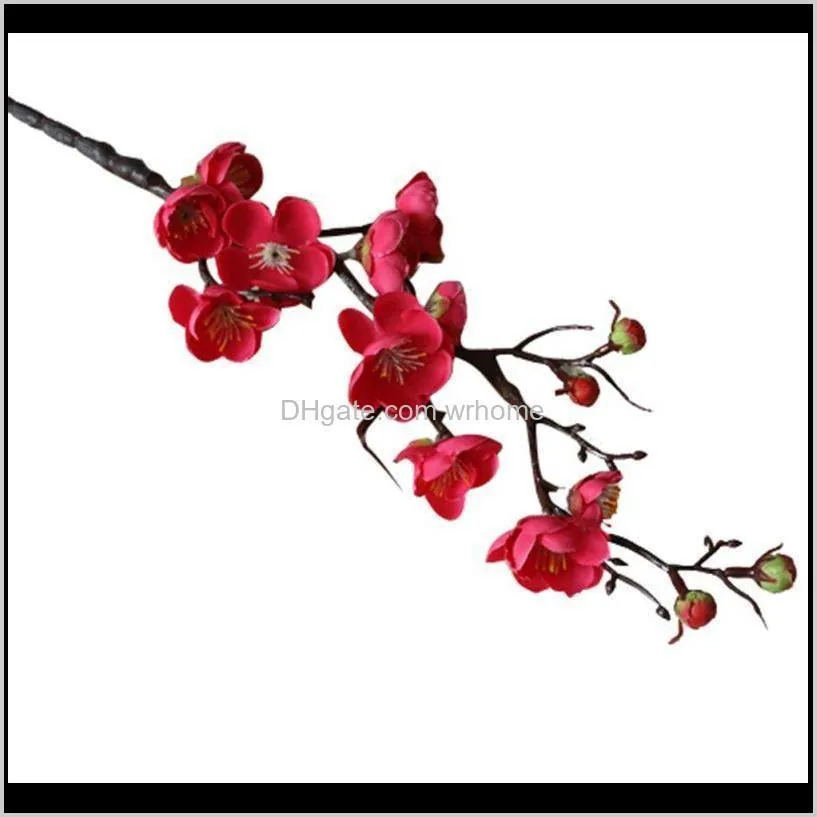 Chinese Simulation Plum Decorative Ornaments DIY Wedding Decoration Home Bouquet Faux Flowers Branch & Wreaths