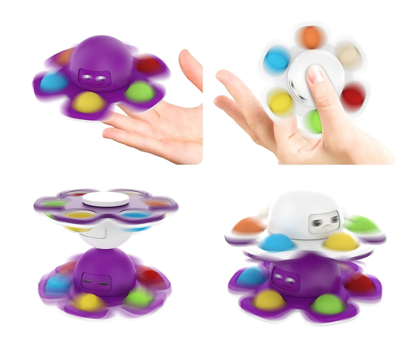 Seafood Fingertip Sensory Fidget Toys fingerts spinner Push Bubble Venting Autism Needs Anxiety Reliever Toy