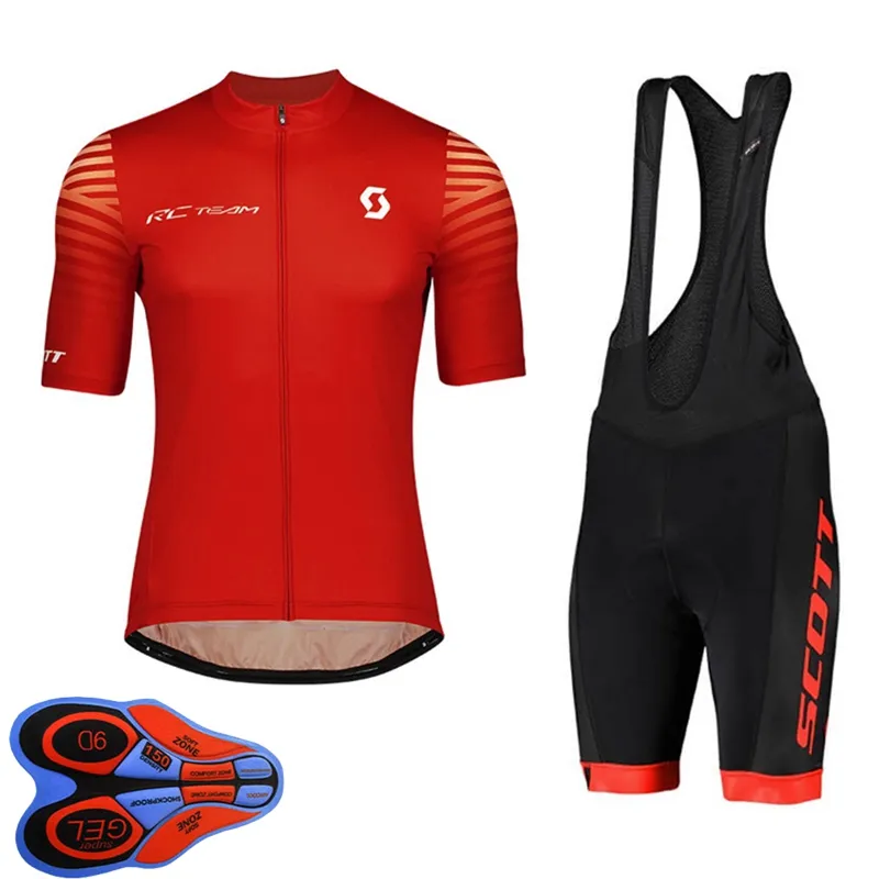 2021 estate SCOTT Team maglia da ciclismo da uomo tuta manica corta camicia da bici pantaloni con bretelle set abbigliamento da corsa traspirante ad asciugatura rapida taglia XXS-6XL Y21041046