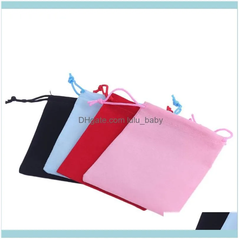 20pcs 5x7cm Velvet Gifts Bag For Rings Necklace Bracelet Jewelry Holder Bags Gift Pouches Black Red Color Pouches,