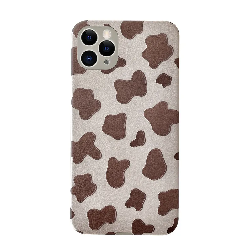 Coque de téléphone portable couleur caramel motif vache 12mini/11pro adaptée pour 12plus Huawei P40Pro housse de protection antichoc mode