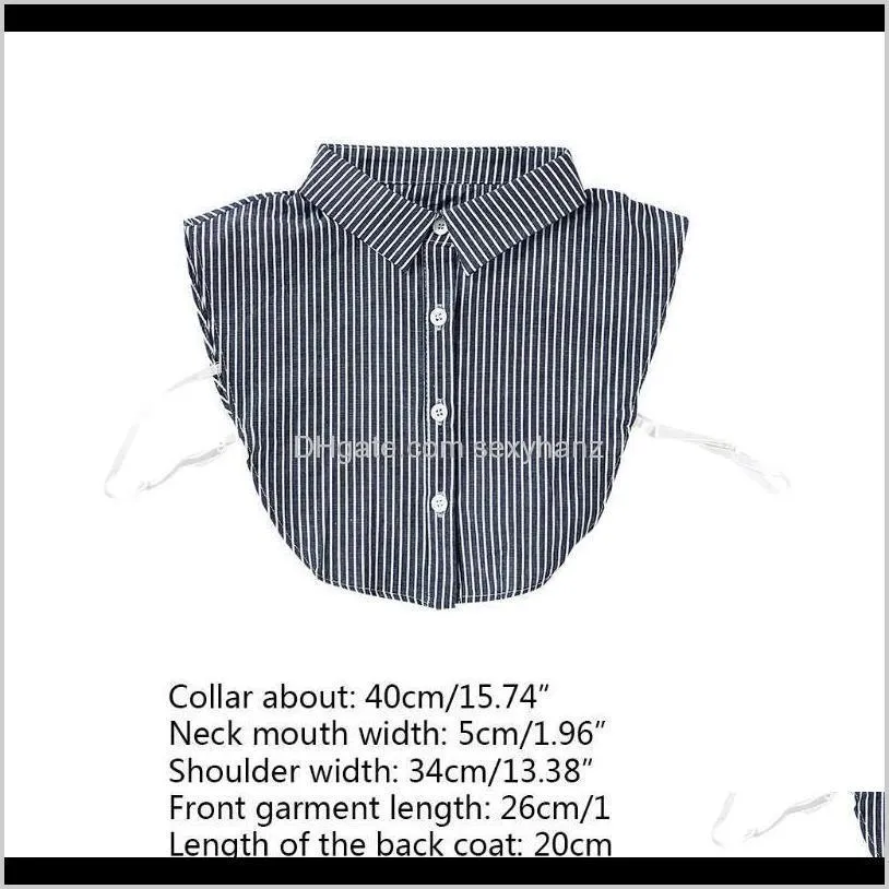 stripes pointed lapel fake collar plaid half shirt necklace choker with buttons y5gc stripes qylzju