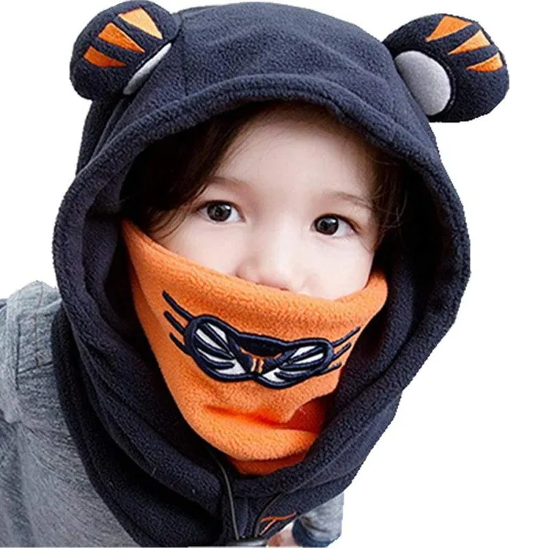 Chapeau chaud d'hiver, cagoule tactique, masque facial de Ski, capuche polaire coupe-vent, cou de sport thermique pour enfants, chapeaux d'extérieur # Y5