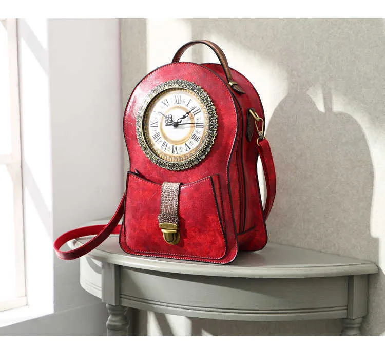 Borsa A Tracolla E Zaino Donna Forma TV | Pelle Sintetica | Grande | Stile Retrò