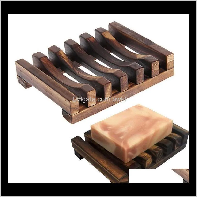 natural wooden bamboo soap dish tray holder storage soap rack plate box container for bath shower plate bathroom yd0357