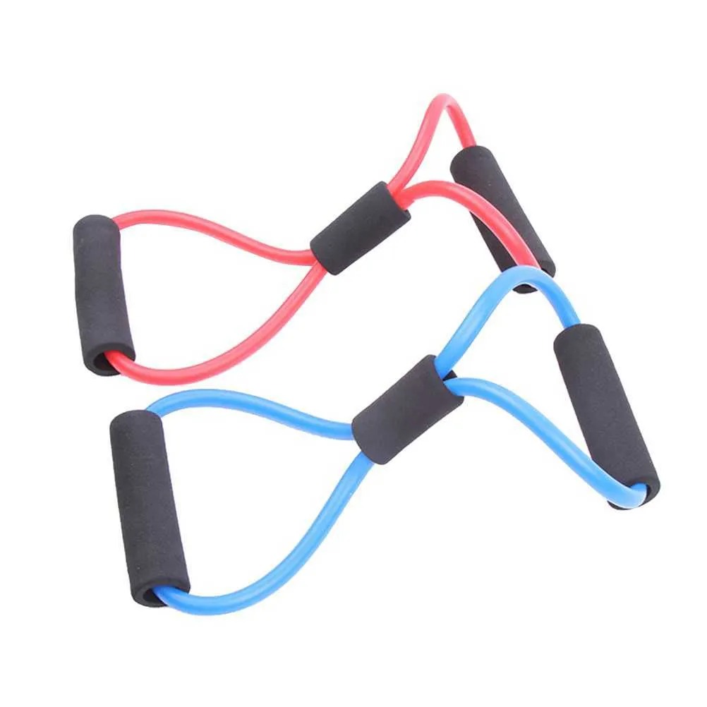 2 PCS Gym 8 Word Chest Developer Rubber Latex Resistance Bands Pulling Rope Exercise Stretch Fitness Yoga Tube H1026