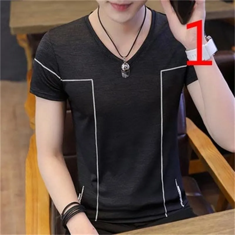T-shirt homme à manches courtes version coréenne de la tendance été réparation corps chemise demi-manche marée 210420