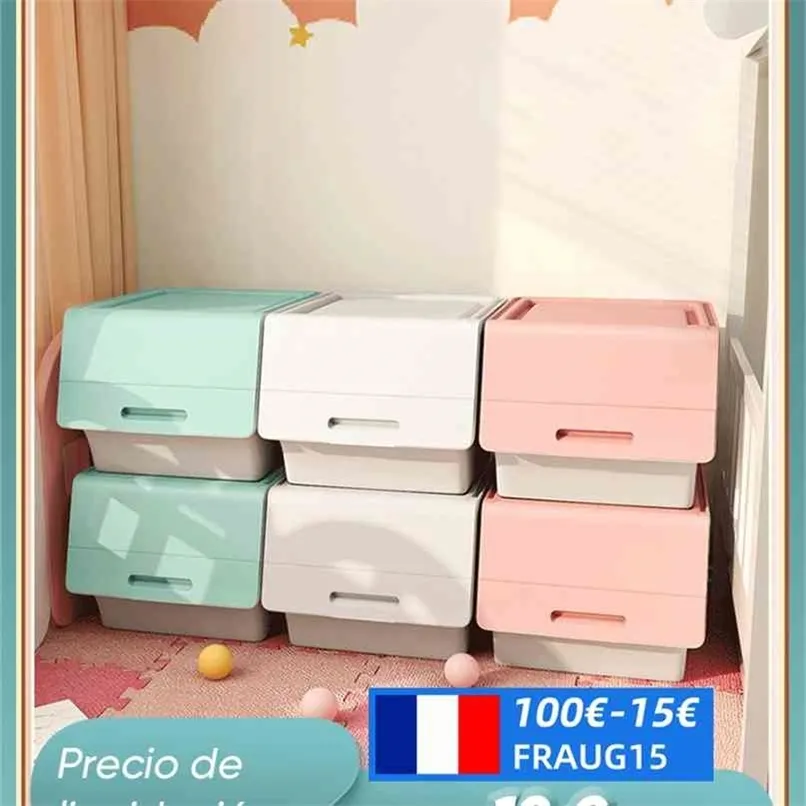 Joybos 6 Pcs Caixa de Armazenamento Casa Abertura Frente Conveniente Conveniente Engrossado Dos Brinquedos Crianças Snack Gabinete JX19 210922