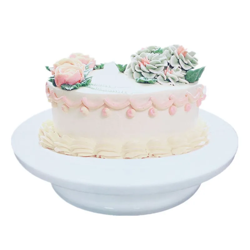 Torta di plastica durevole Torna di decorazione fai -da -te Strumenti di decorazione fai -da -te anello anti -slip rotonde piastra rotonda tavolo rotante tavolo da pasticceria forniture da forno hy0070