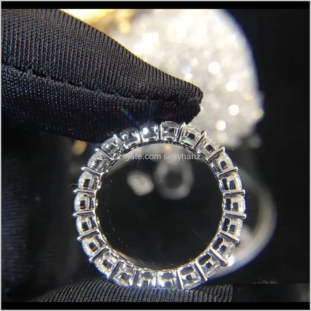 couple eternity 4mm lab diamond ring 925 sterling silver bijou engagement wedding band rings for women men fine party jewelry