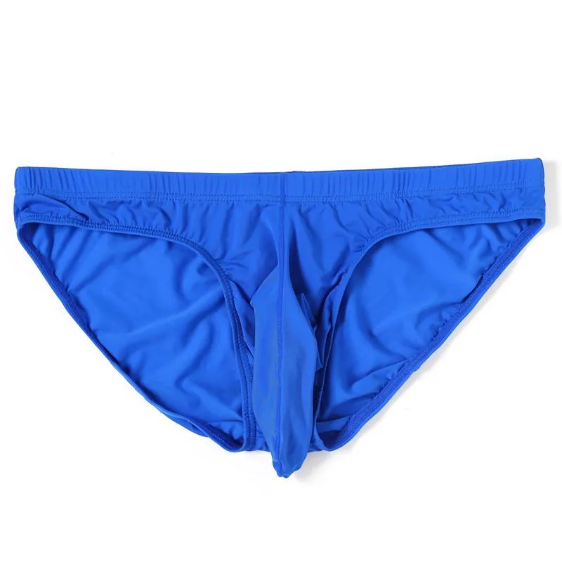 Sous-vêtements en soie glacée pour hommes, sous-vêtements, slip, nez d'éléphant, poche bombée, sans couture, respirant, Sexy, culotte, Lingerie265v