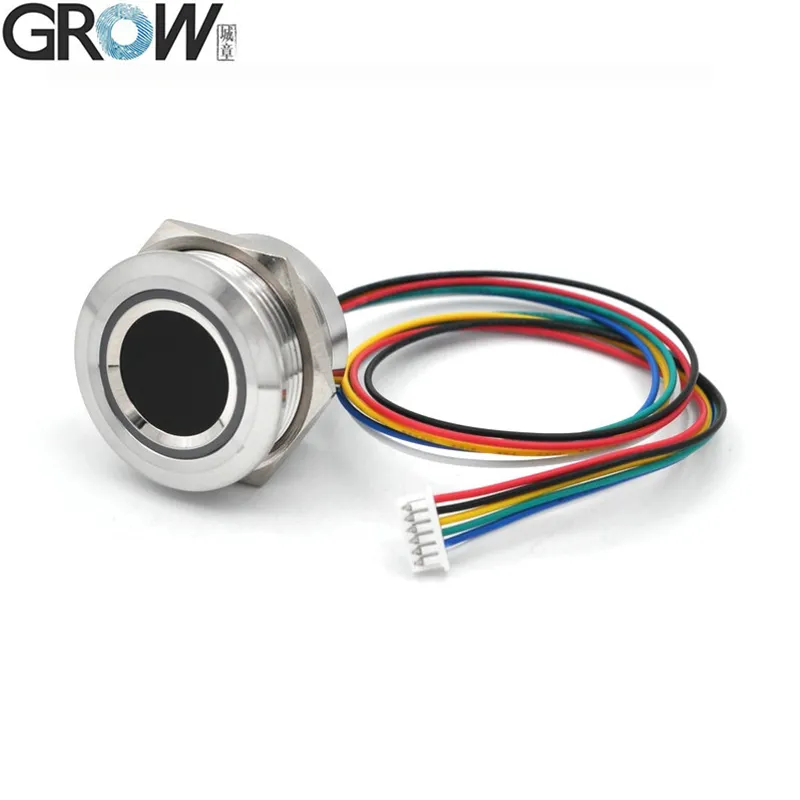 Grow R503-5V RGB LED DC5V UART-gränssnitt MX1.25-6pin Vattentät Kapacitiv Fingeravtrycksmodul Sensor Skanner för Arduino Android