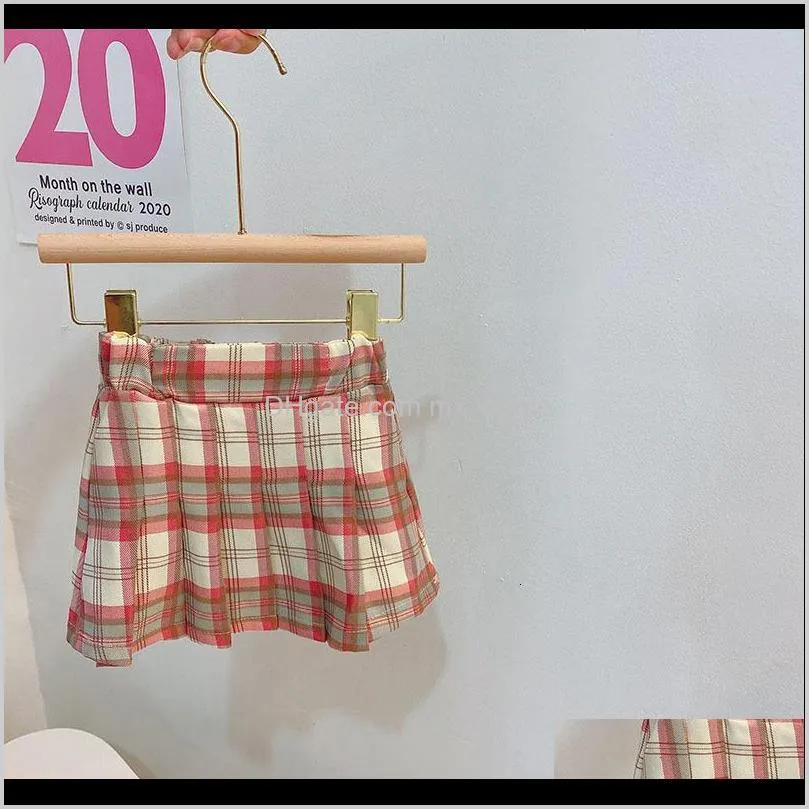 2021 new child children all-match plaid clothes come spring fall girls children`s cloth korean princess birthay baby plissado skirts