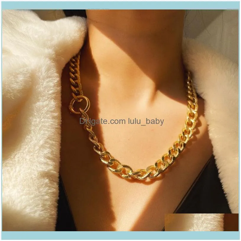 Chains 2021 Fashion Gold Plated Chunky Choker Necklace Women Punk Cuban Lock Link Collares Statement Collier Femme Jewelry