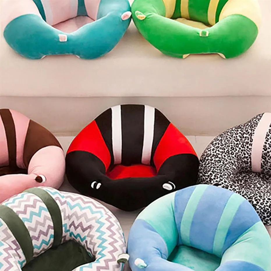 Siège de canapé bébé support en peluche chaise jouet apprentissage voiture de voyage confortable assis sur un coussin d'allaitement en pur coton 0-2 ans bébé Gif a56