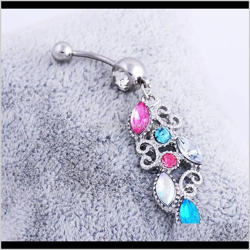 d0488 ( 1 color ) body piercing jewelry clear wings belly button navel rings body piercing jewelry dangle fashion charm cz stone