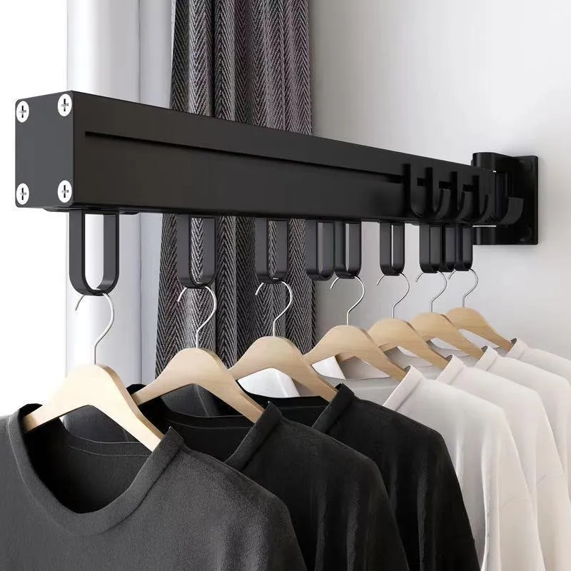Hangers Racks Väggmonterad Osynlig Folding Klädhängare Balkong Fönster Sill Enkel Inomhus och Utomhus